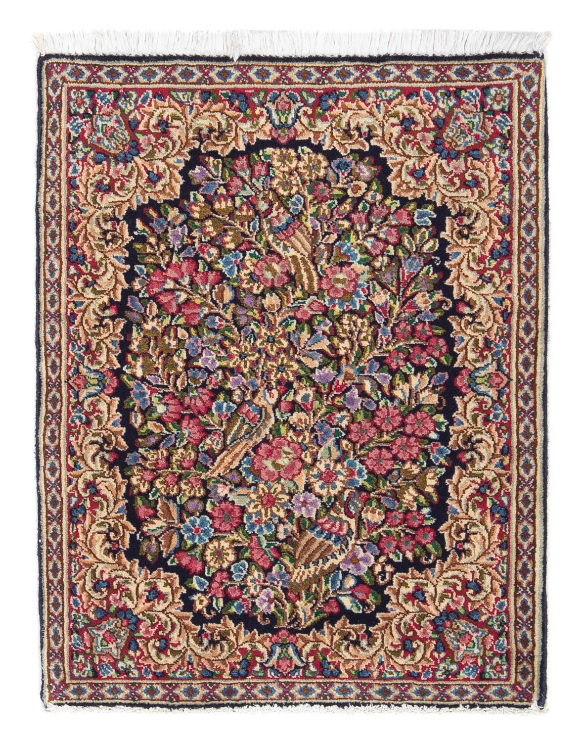 Alfombra persa - Real - 71 x 53 cm - azul oscuro