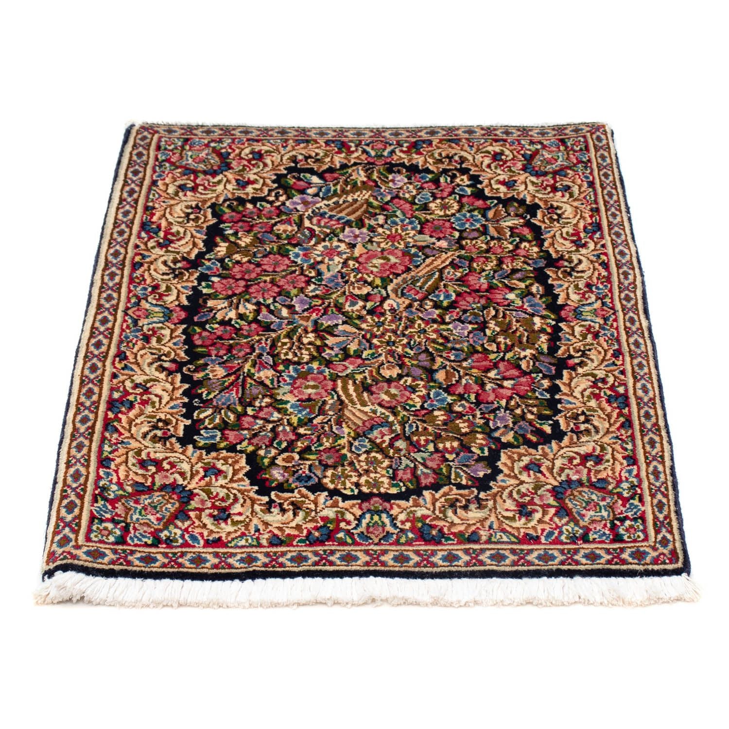 Alfombra persa - Real - 71 x 53 cm - azul oscuro