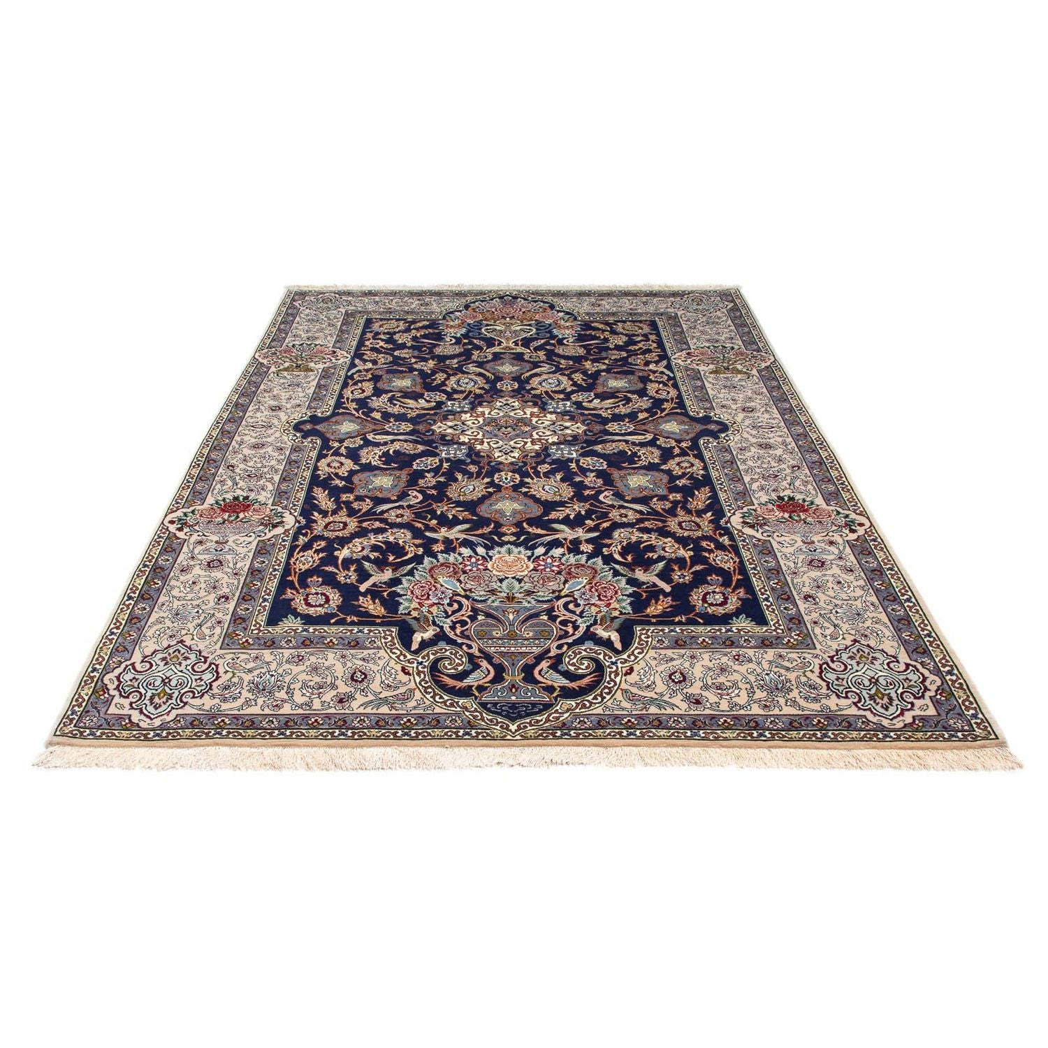 Alfombra Persa - Isfahan - Prima - 235 x 160 cm - azul oscuro