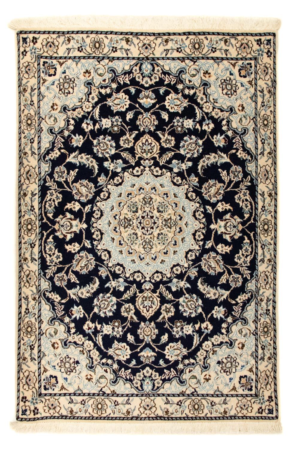Alfombra Persa - Nain - Real - 128 x 87 cm - azul oscuro