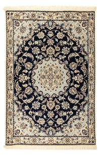 Alfombra Persa - Nain - Real - 128 x 87 cm - azul oscuro
