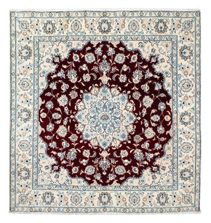 Alfombra Persa - Nain - Real cuadrado  - 156 x 145 cm - rojo oscuro