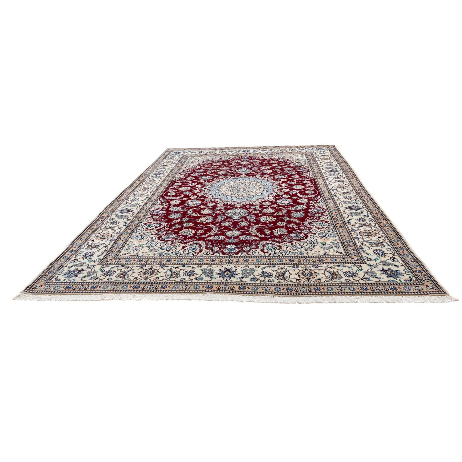 Alfombra Persa - Nain - Real - 337 x 240 cm - rojo oscuro