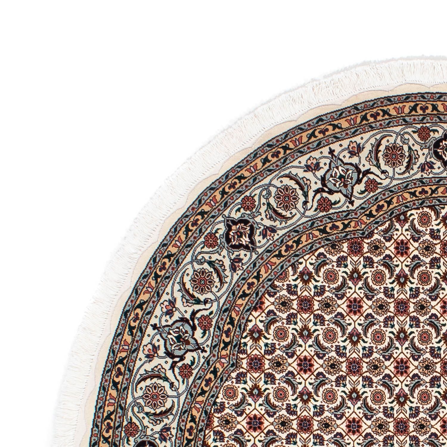 Alfombra Persa - Tabriz - Real redondo  - 151 x 151 cm - beige