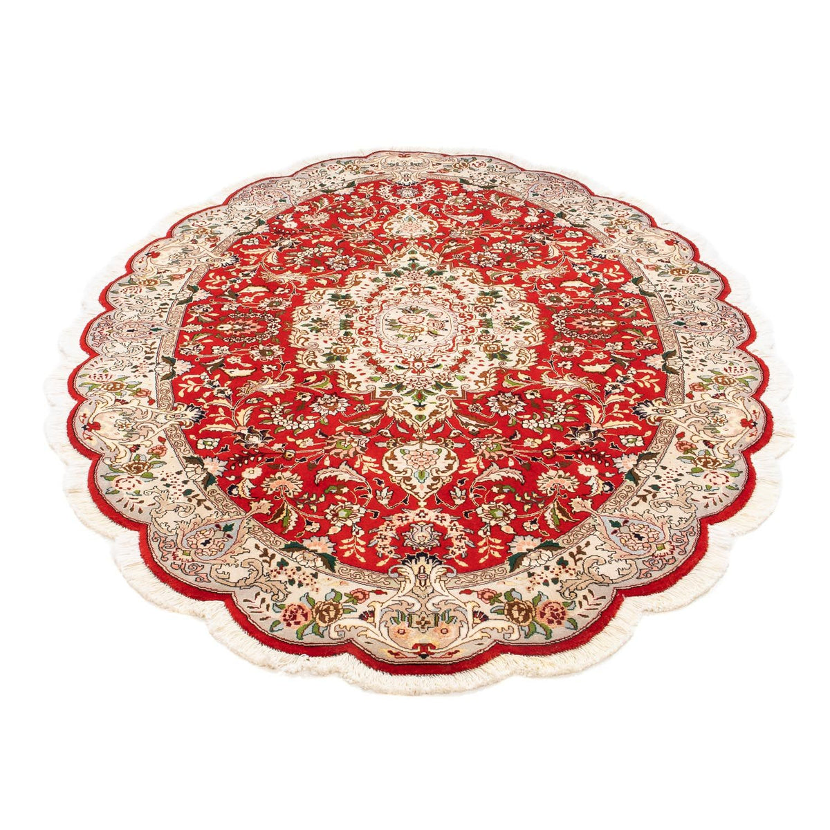 Alfombra Persa - Tabriz - Real oval  - 200 x 130 cm - rojo