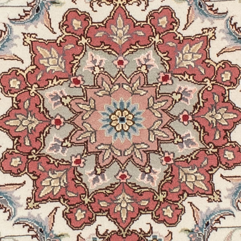 Alfombra Persa - Tabriz - Real redondo  - 98 x 98 cm - beige