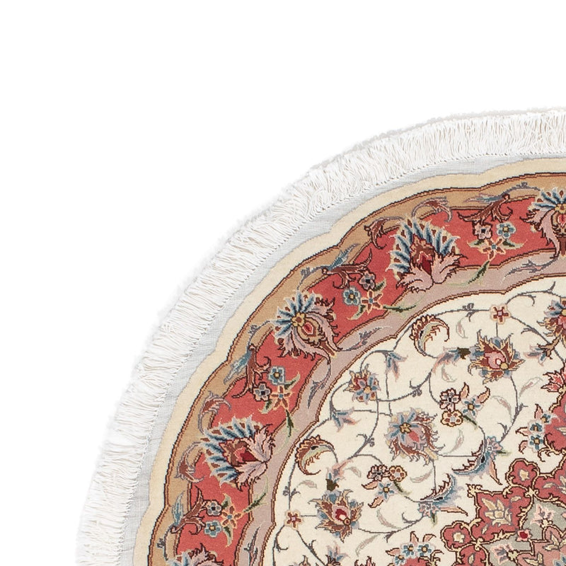 Alfombra Persa - Tabriz - Real redondo  - 98 x 98 cm - beige