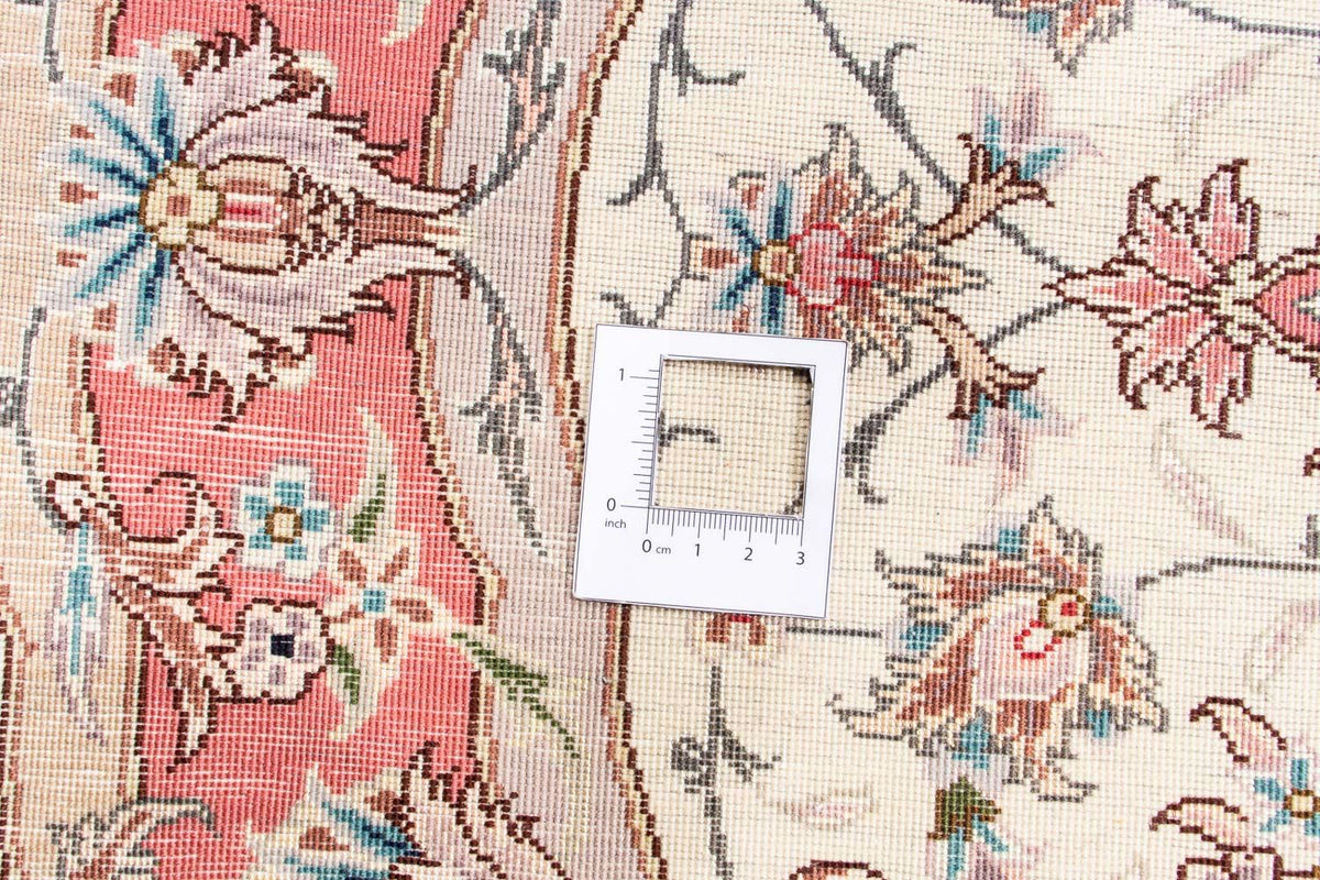 Alfombra Persa - Tabriz - Real redondo  - 98 x 98 cm - beige