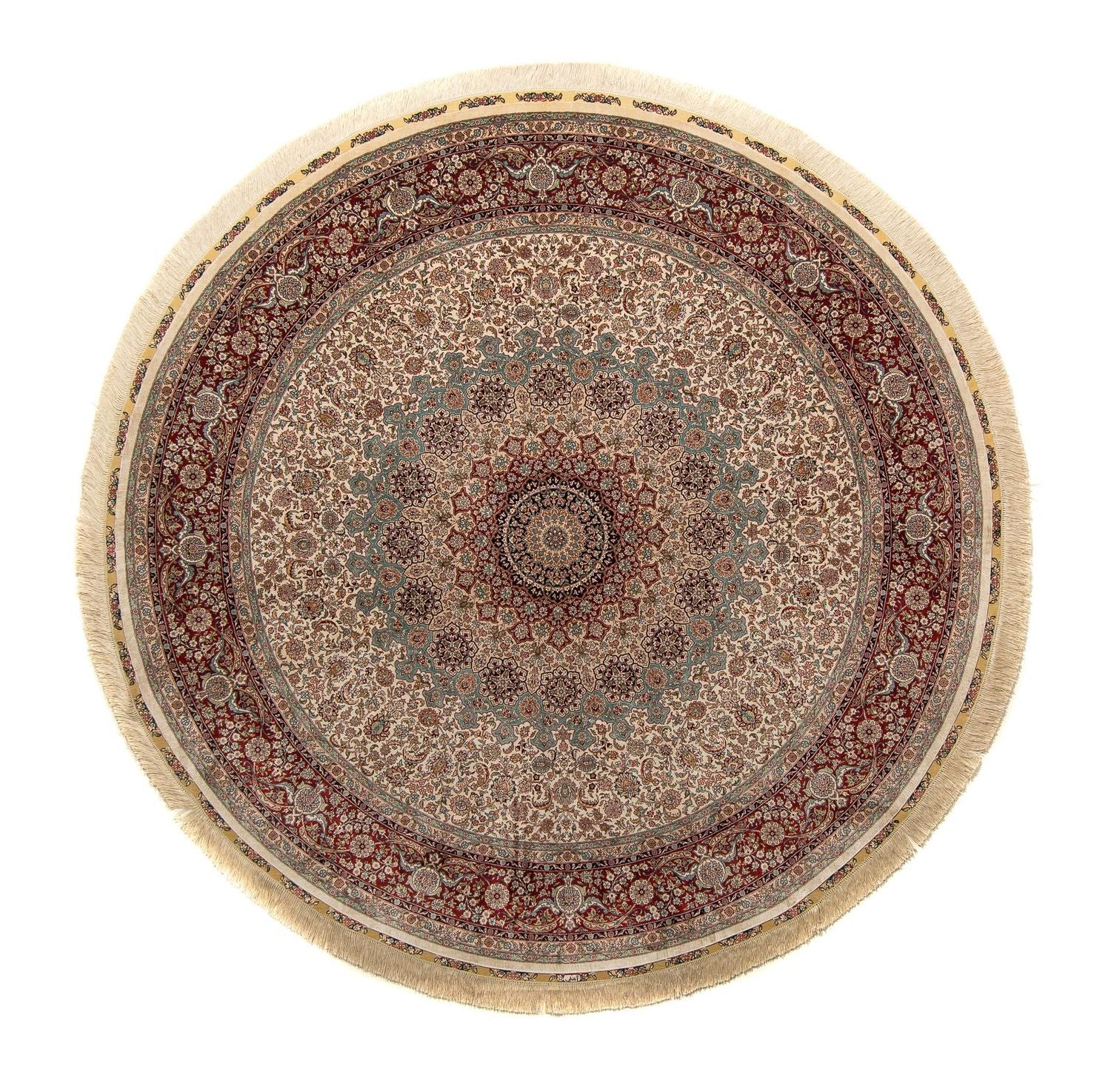 Alfombra oriental - Hereke redondo  - 215 x 215 cm - marrón claro