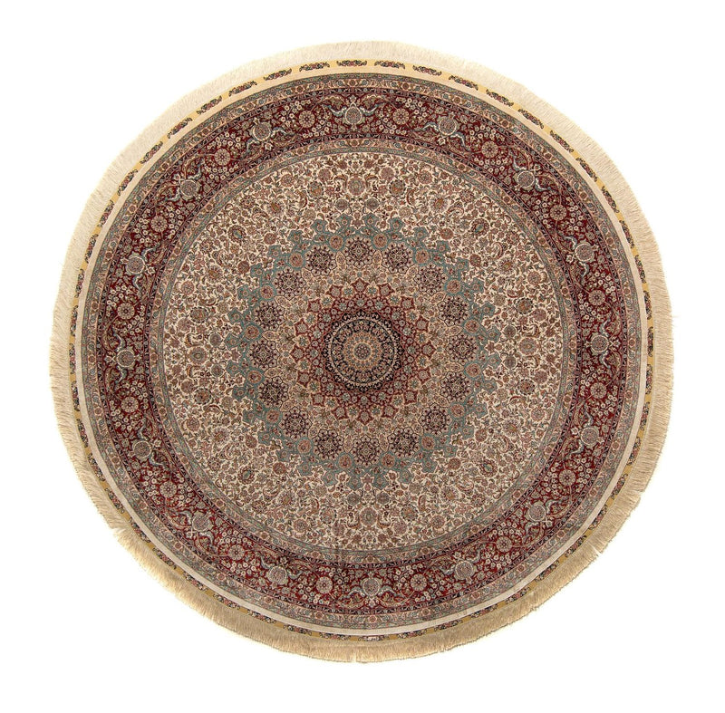 Alfombra oriental - Hereke redondo  - 215 x 215 cm - marrón claro
