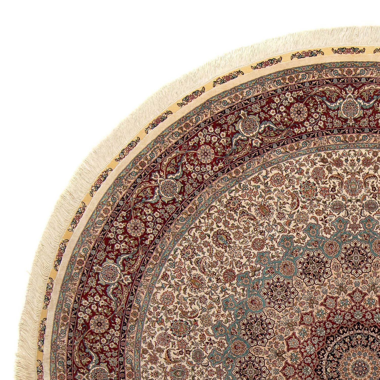 Alfombra oriental - Hereke redondo  - 215 x 215 cm - marrón claro