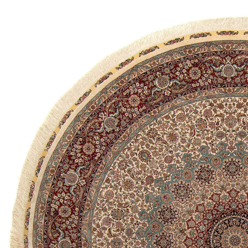 Alfombra oriental - Hereke redondo  - 215 x 215 cm - marrón claro