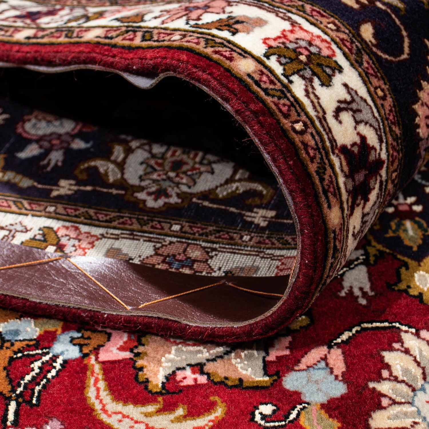 Alfombra Persa - Tabriz - Real - 214 x 153 cm - rojo oscuro
