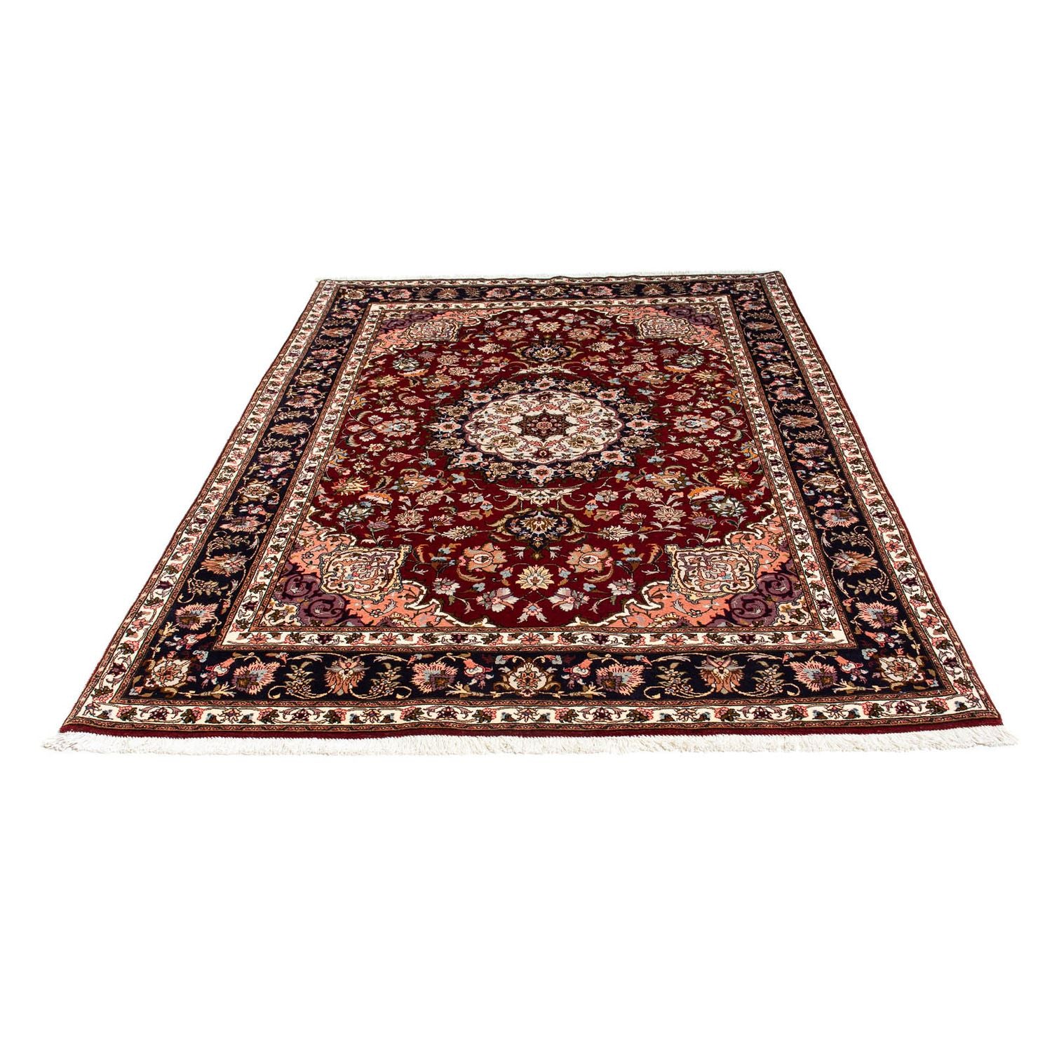 Alfombra Persa - Tabriz - Real - 214 x 153 cm - rojo oscuro