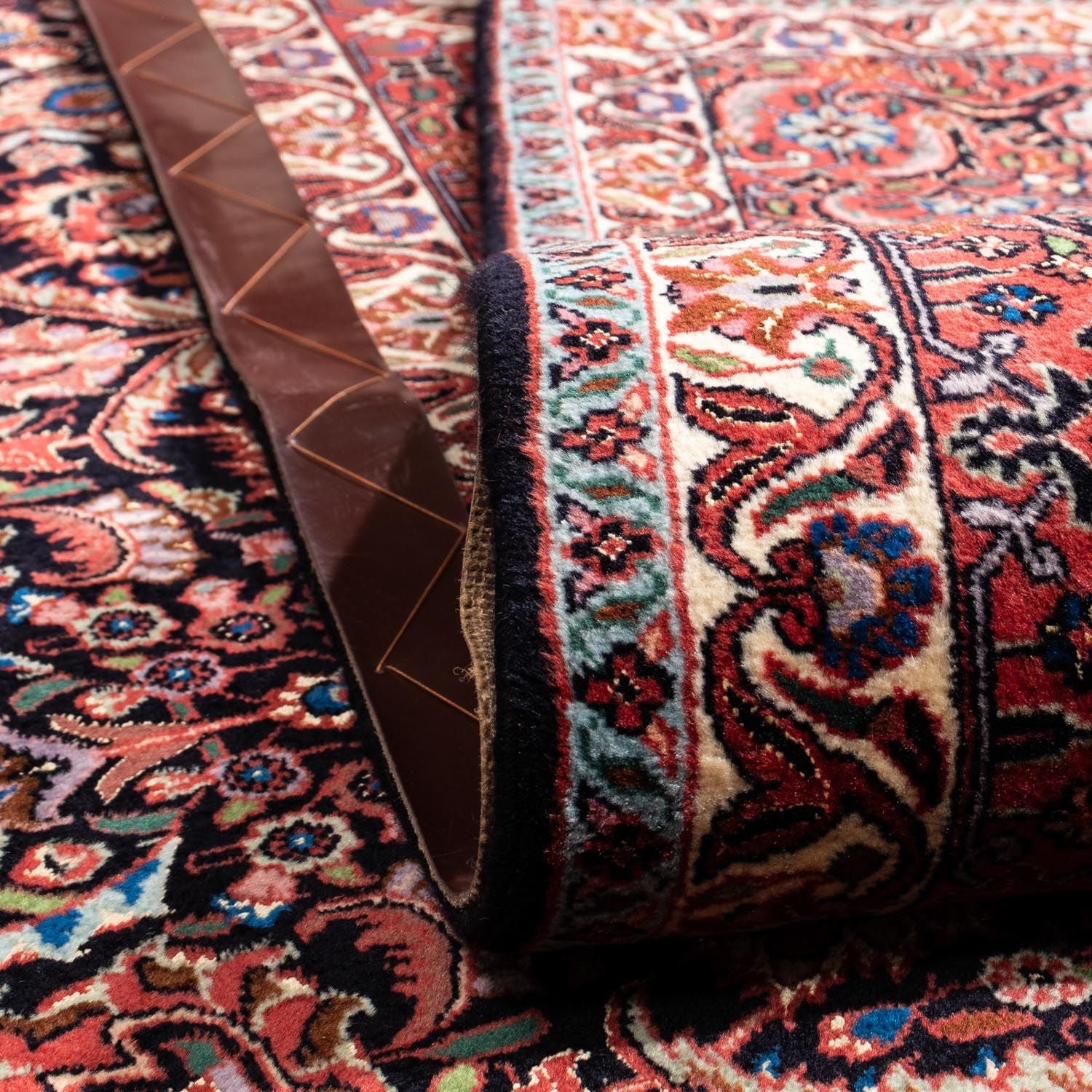 Alfombra persa - Bidjar - 342 x 256 cm - azul oscuro