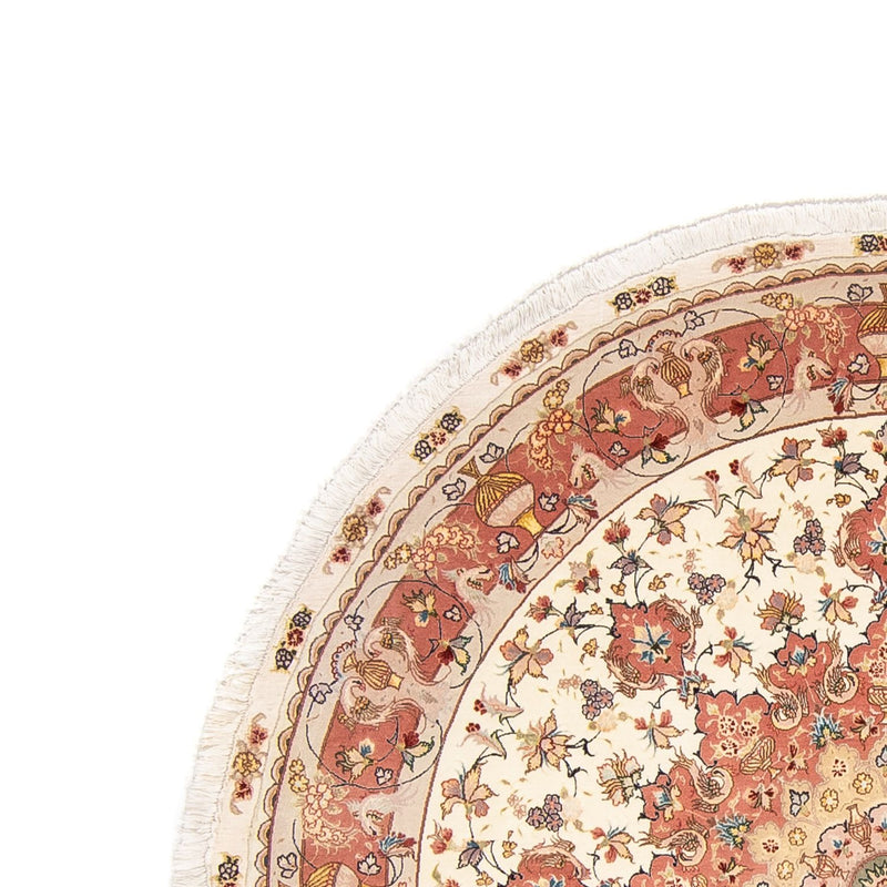 Alfombra Persa - Tabriz - Real redondo  - 207 x 207 cm - beige