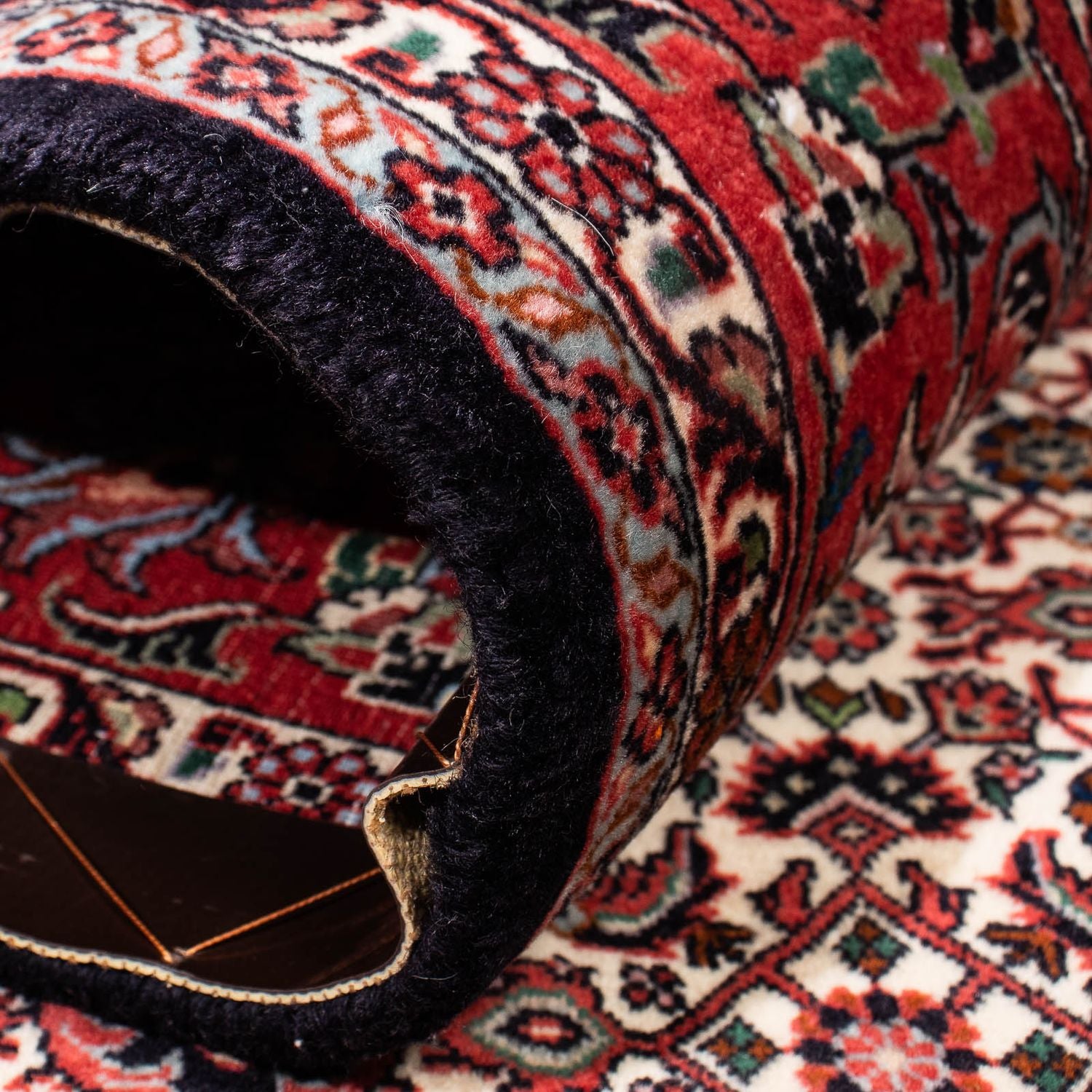 Alfombra persa - Bidjar - 251 x 171 cm - rojo oscuro