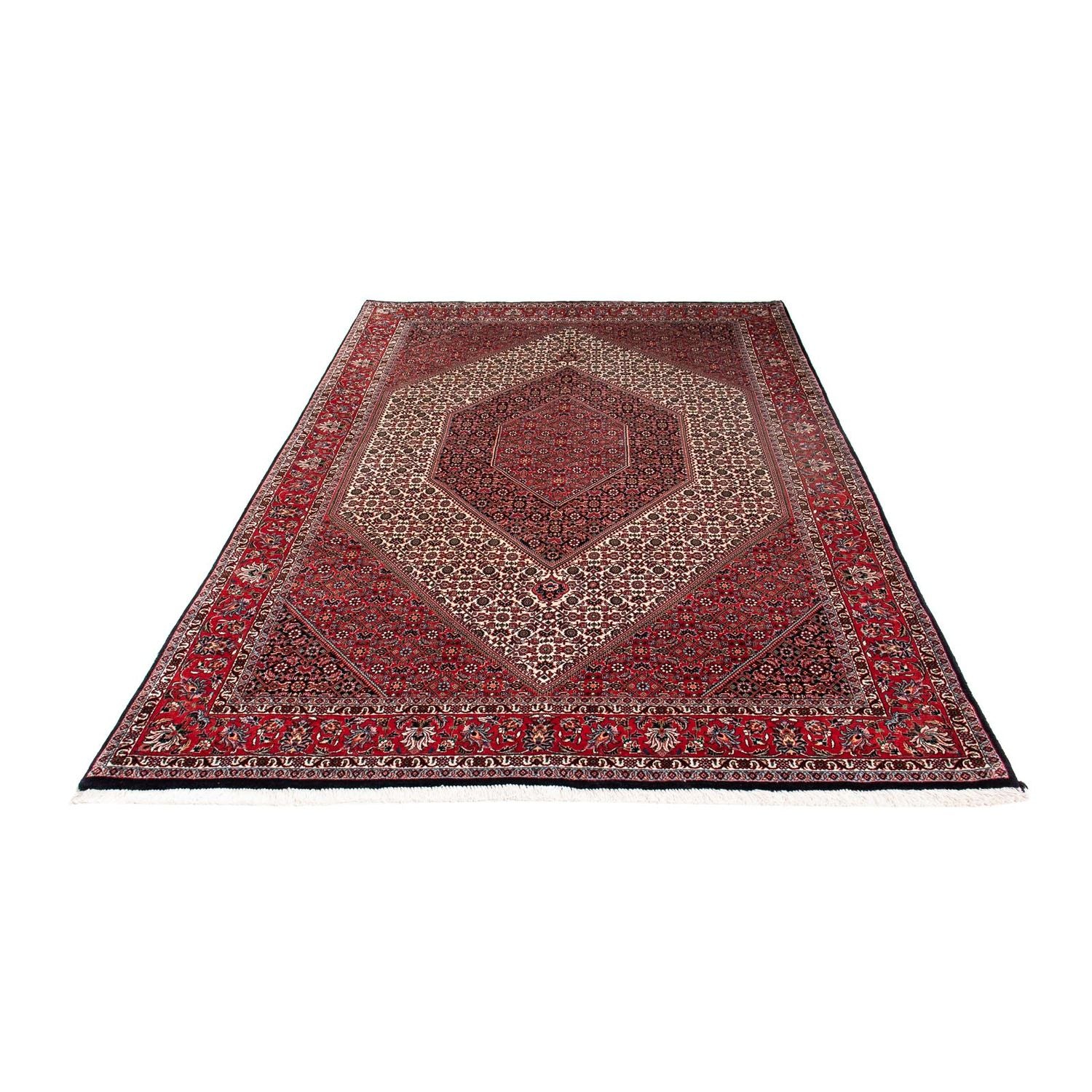 Alfombra persa - Bidjar - 251 x 171 cm - rojo oscuro