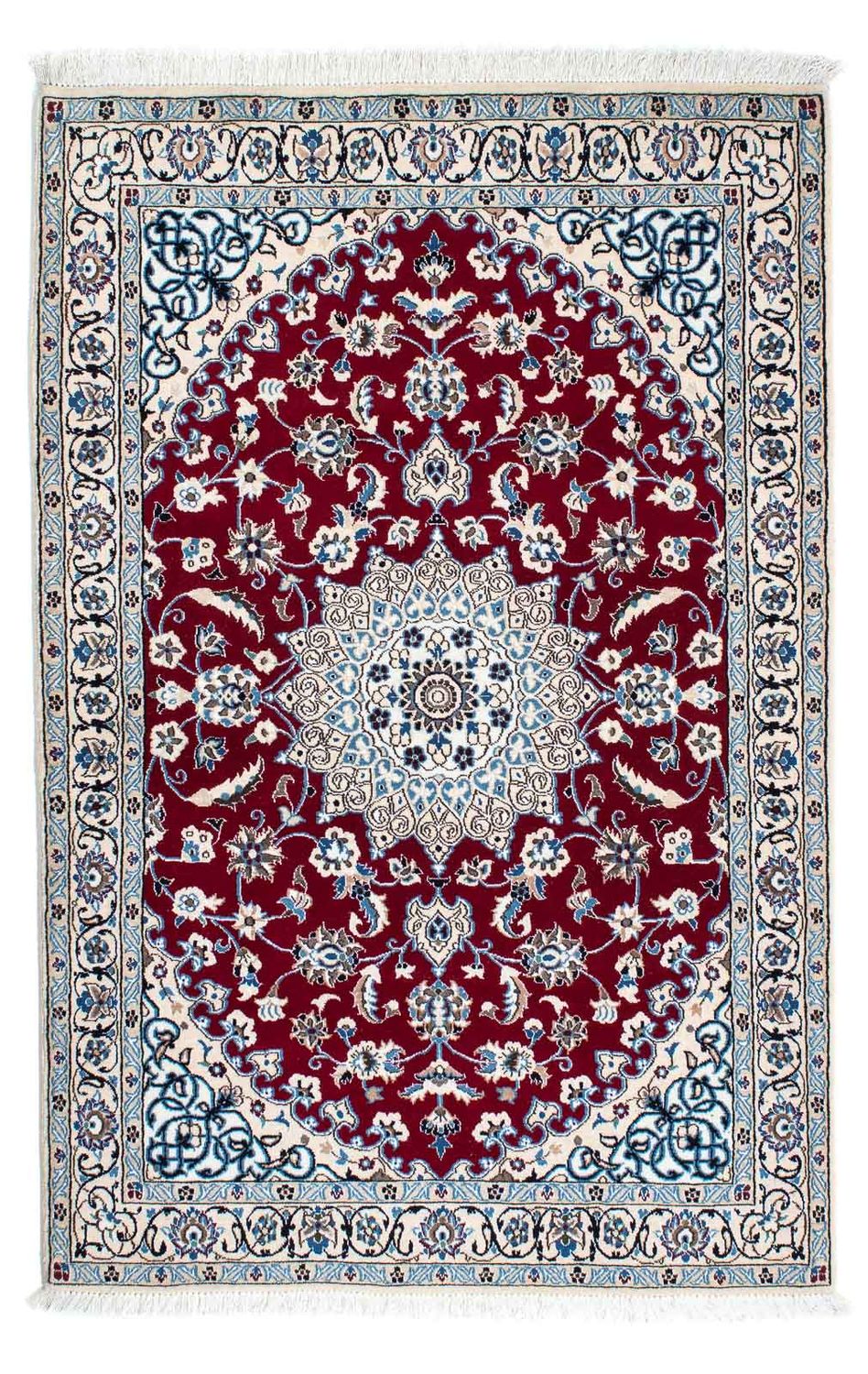 Alfombra Persa - Nain - Real - 175 x 112 cm - rojo oscuro