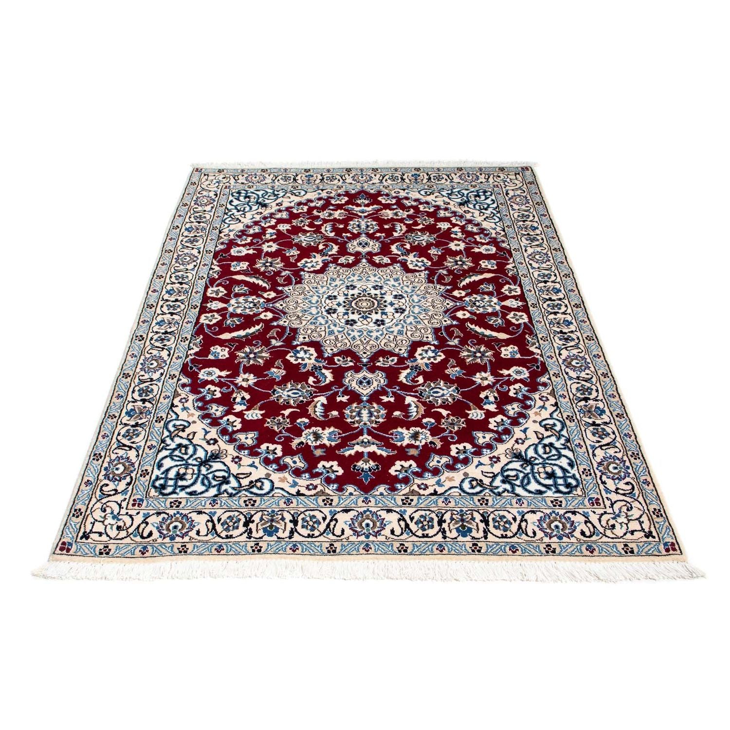 Alfombra Persa - Nain - Real - 175 x 112 cm - rojo oscuro