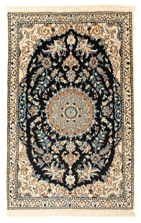 Alfombra Persa - Nain - Real - 133 x 83 cm - azul oscuro