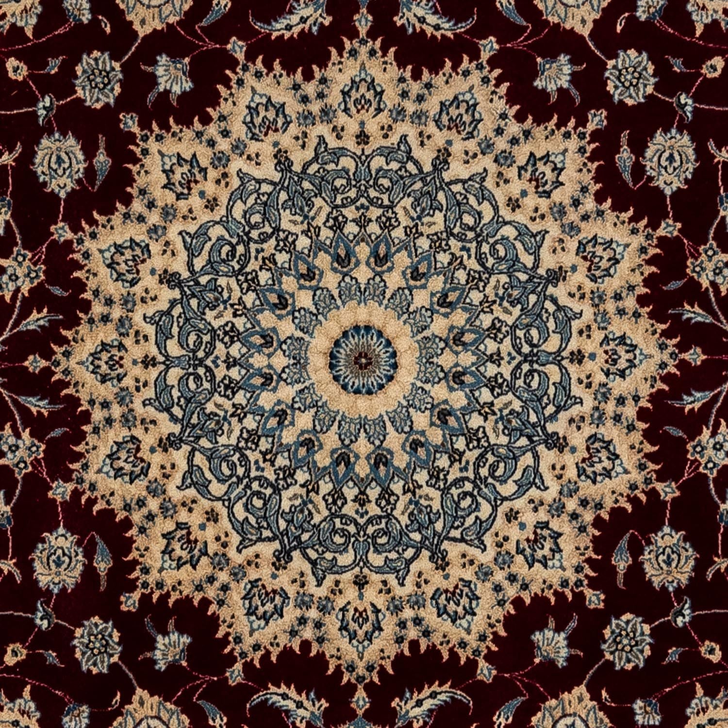 Alfombra Persa - Nain - Real - 342 x 250 cm - rojo oscuro
