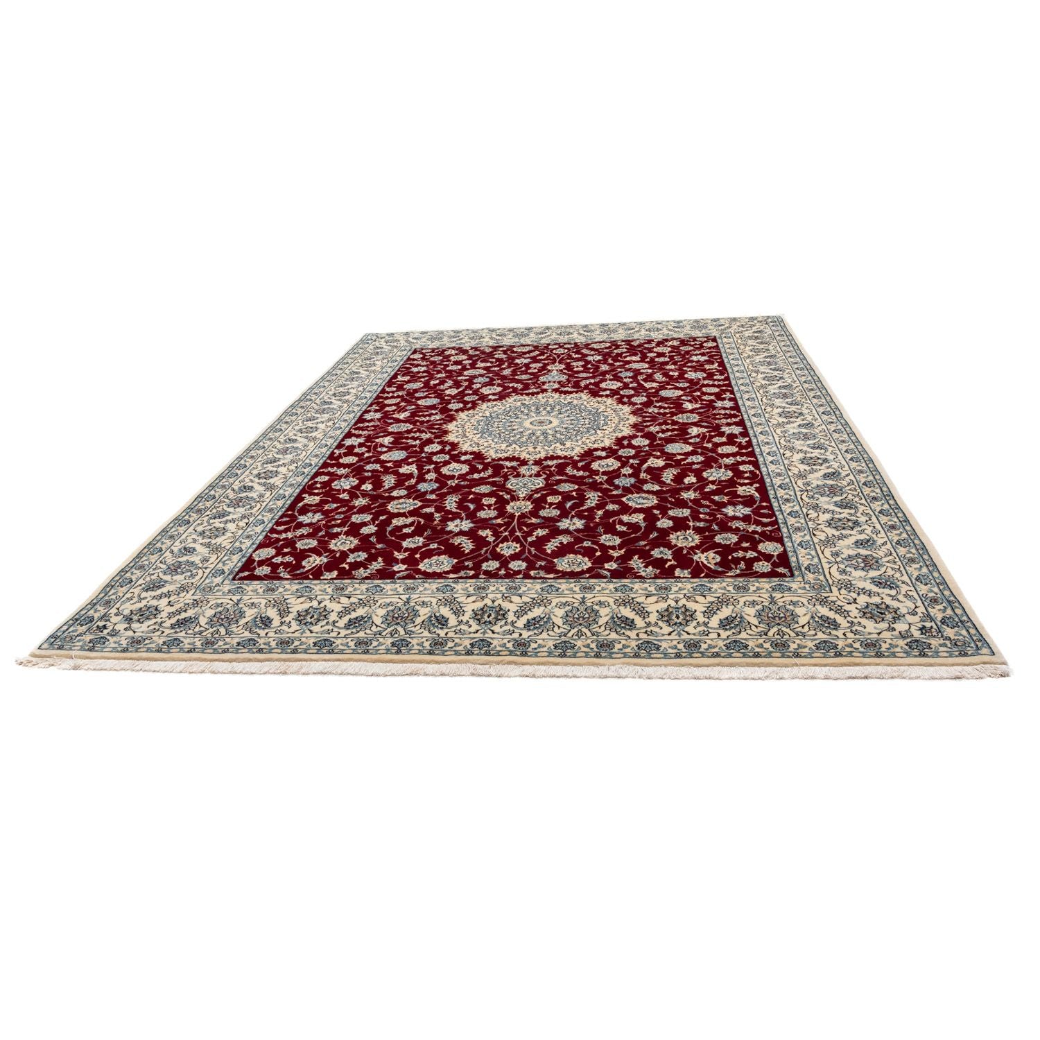 Alfombra Persa - Nain - Real - 342 x 250 cm - rojo oscuro