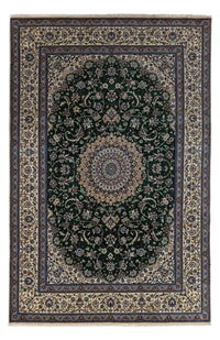 Alfombra Persa - Nain - Real - 354 x 245 cm - verde oscuro