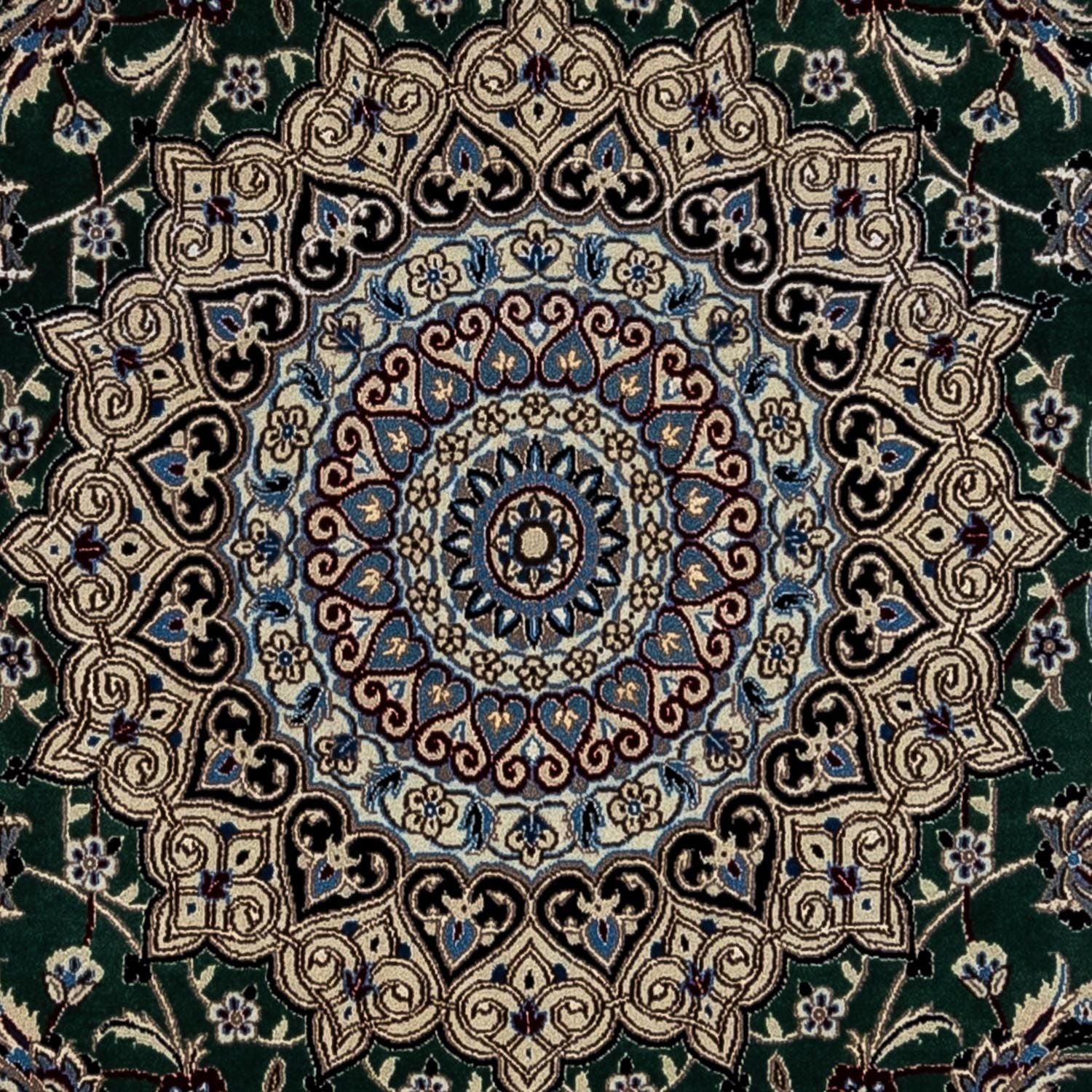Alfombra Persa - Nain - Real - 354 x 245 cm - verde oscuro