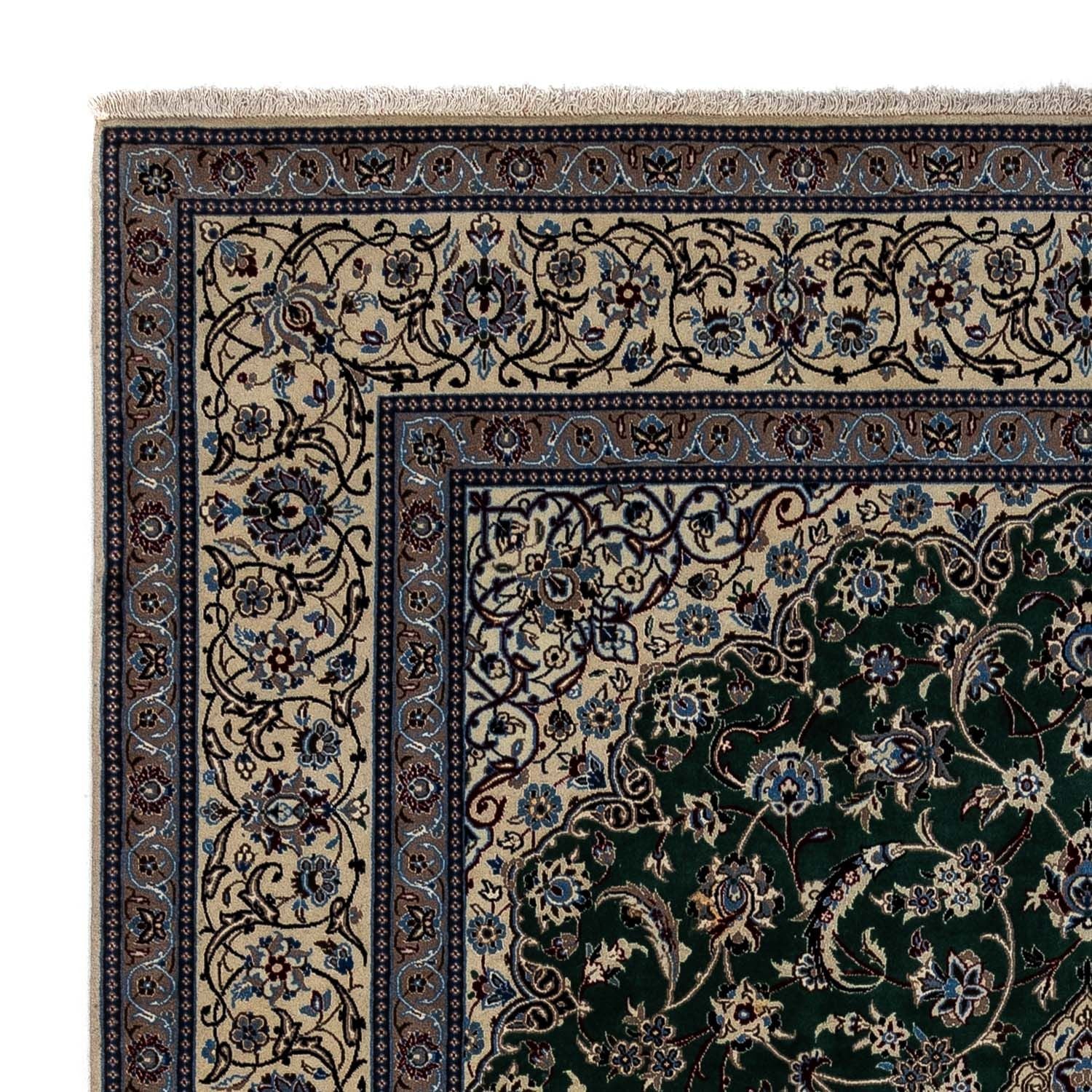 Alfombra Persa - Nain - Real - 354 x 245 cm - verde oscuro