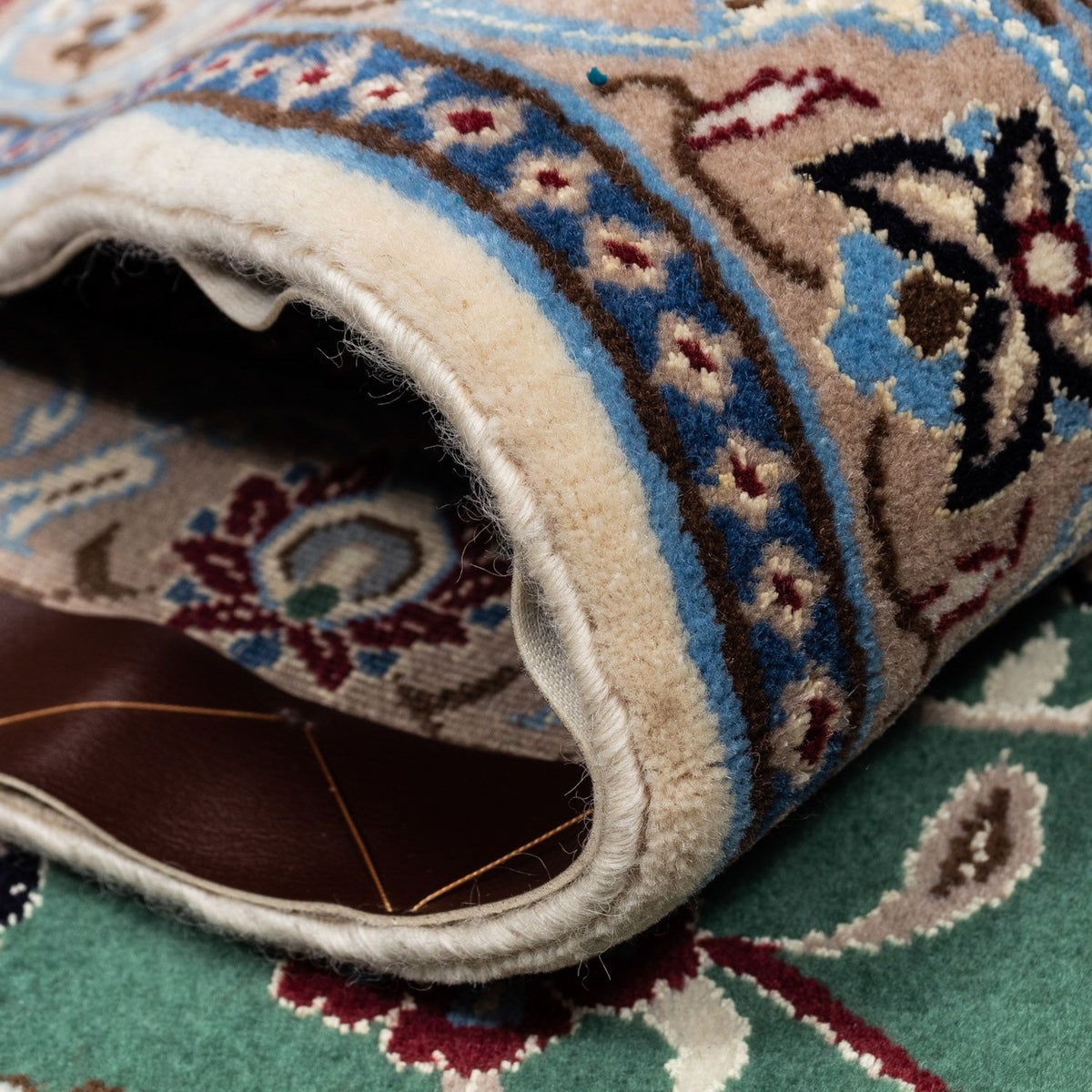 Alfombra Persa - Nain - Real - 354 x 245 cm - verde oscuro