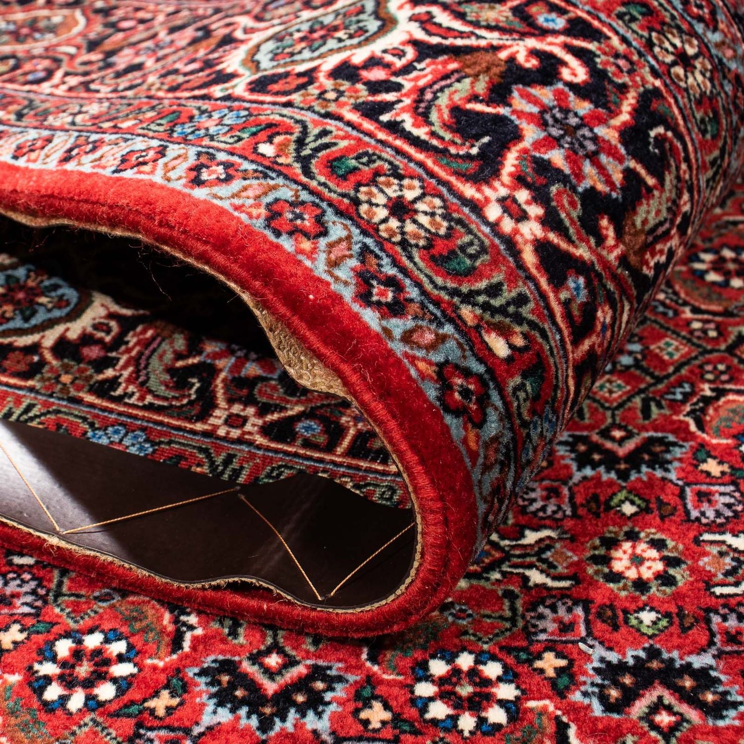 Alfombra persa - Bidjar - 245 x 172 cm - rojo oscuro