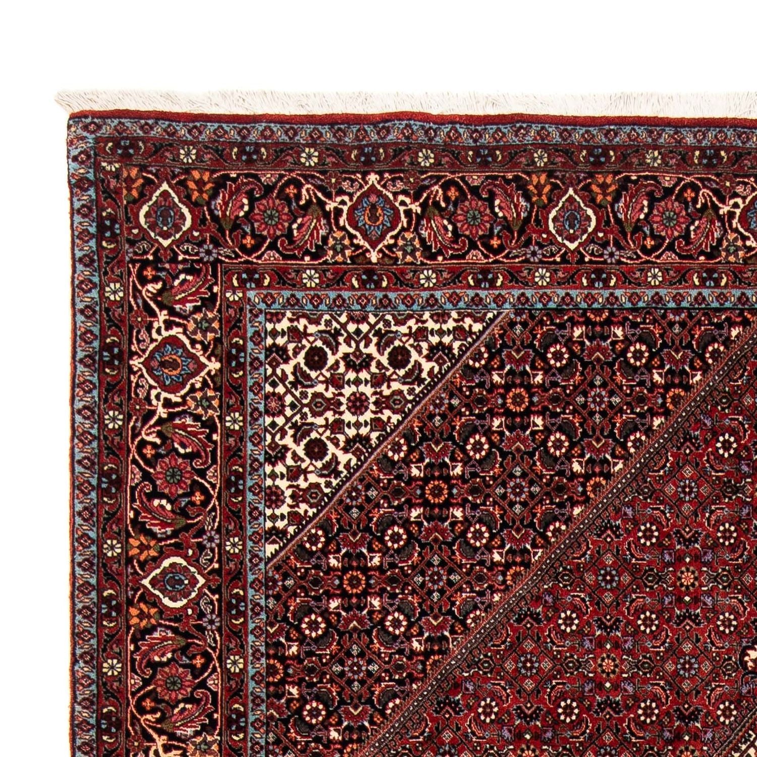 Alfombra persa - Bidjar - 254 x 174 cm - rojo oscuro