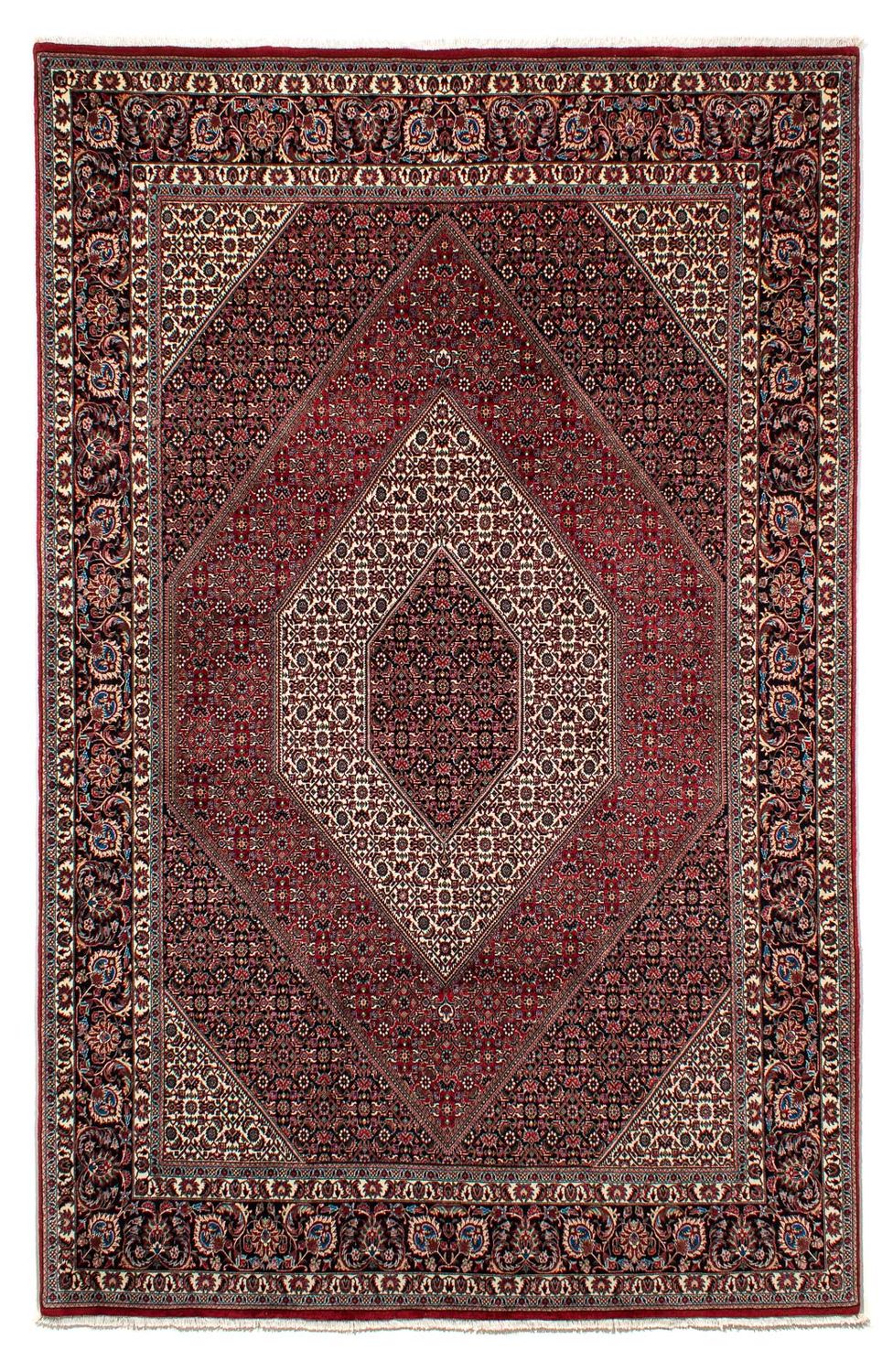 Alfombra persa - Bidjar - 305 x 203 cm - rojo oscuro