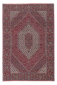 Alfombra persa - Bidjar - 206 x 132 cm - rojo oscuro