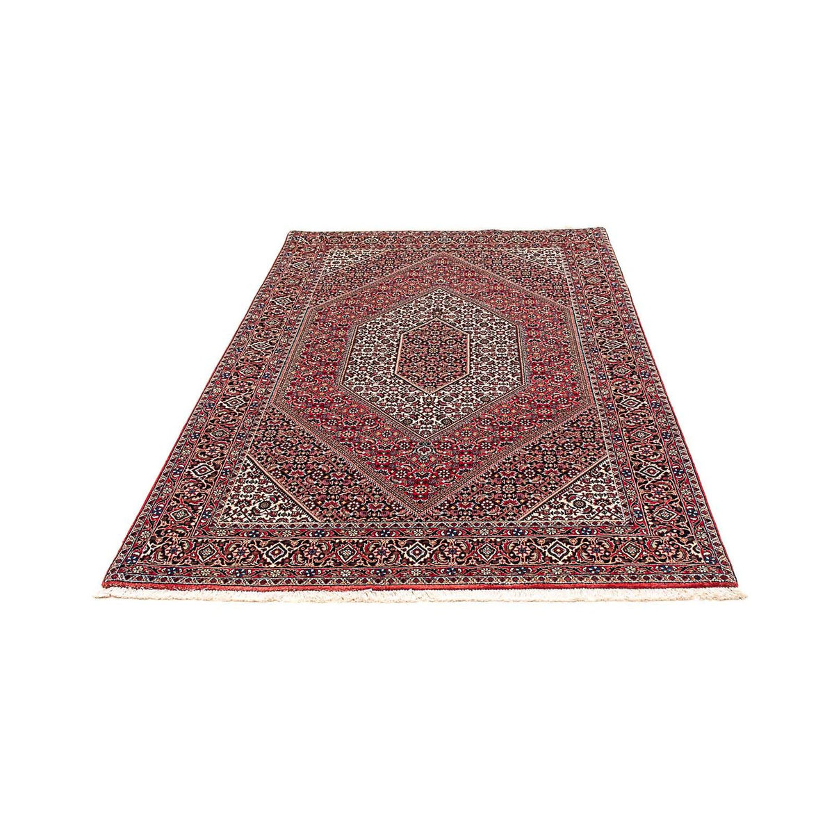 Alfombra persa - Bidjar - 206 x 132 cm - rojo oscuro