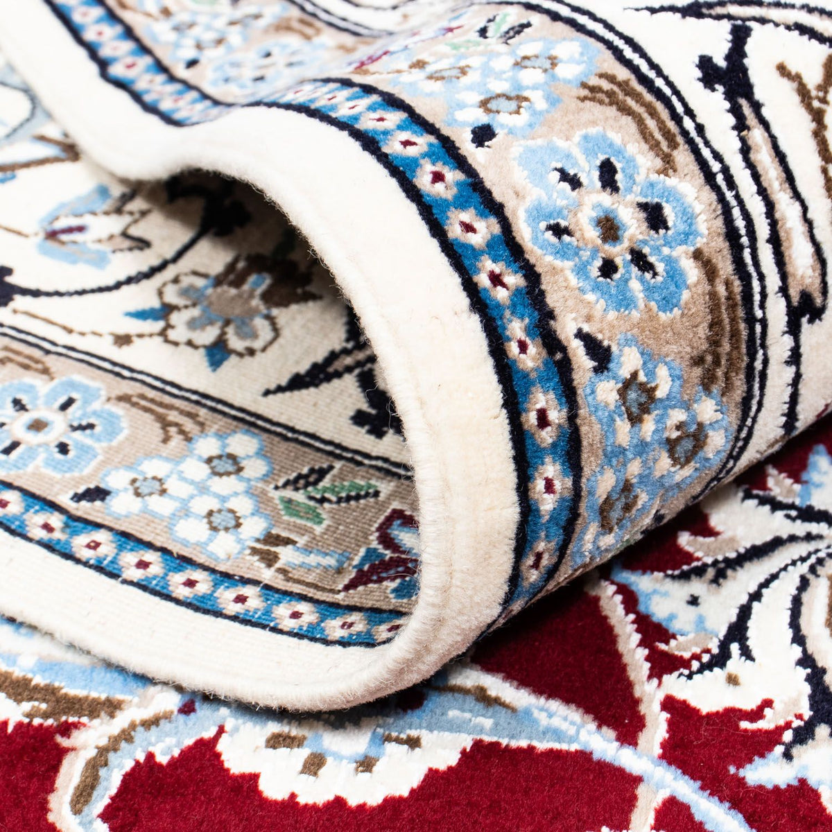 Alfombra Persa - Nain - Real - 288 x 202 cm - rojo oscuro