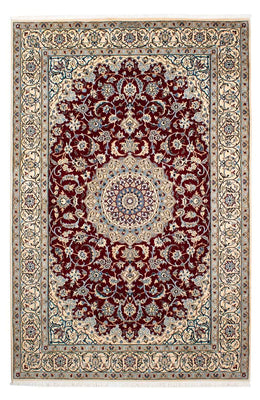 Alfombra Persa - Nain - Real - 242 x 155 cm - rojo oscuro