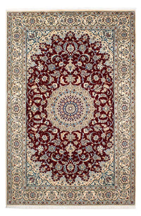 Alfombra Persa - Nain - Real - 242 x 155 cm - rojo oscuro