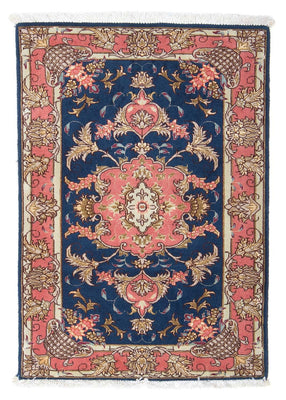 Alfombra Persa - Tabriz - Real - 82 x 58 cm - azul oscuro