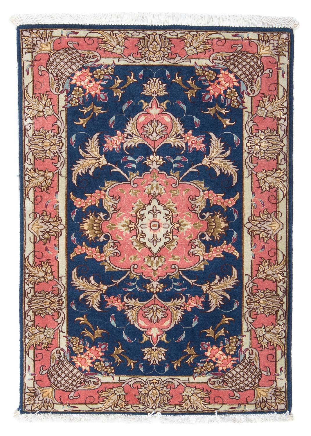 Alfombra Persa - Tabriz - Real - 82 x 58 cm - azul oscuro