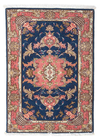 Alfombra Persa - Tabriz - Real - 82 x 58 cm - azul oscuro