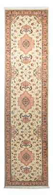 Alfombra de pasillo Alfombra Persa - Tabriz - Real - 300 x 74 cm - beige