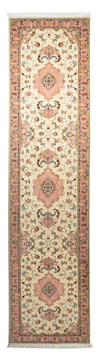 Alfombra de pasillo Alfombra Persa - Tabriz - Real - 300 x 74 cm - beige