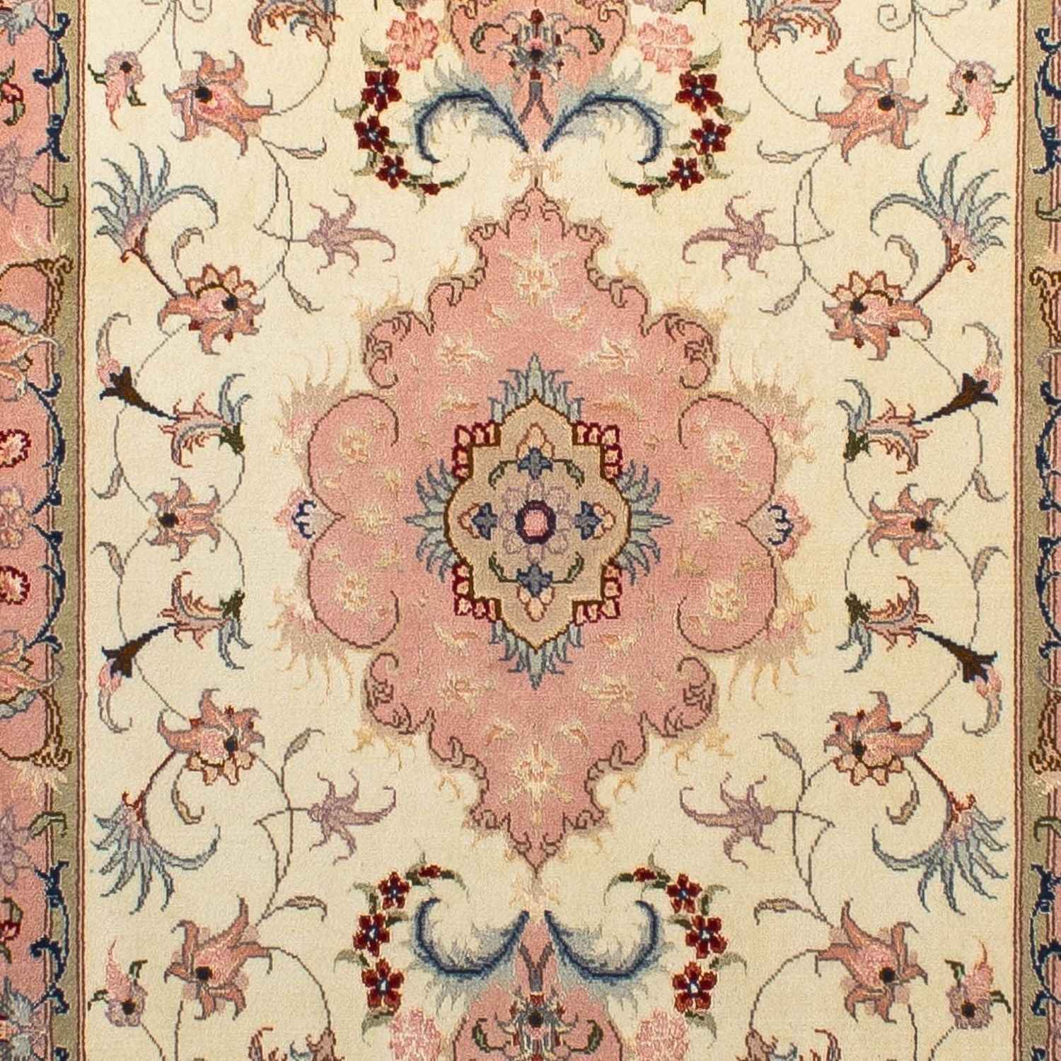Alfombra de pasillo Alfombra Persa - Tabriz - Real - 300 x 74 cm - beige