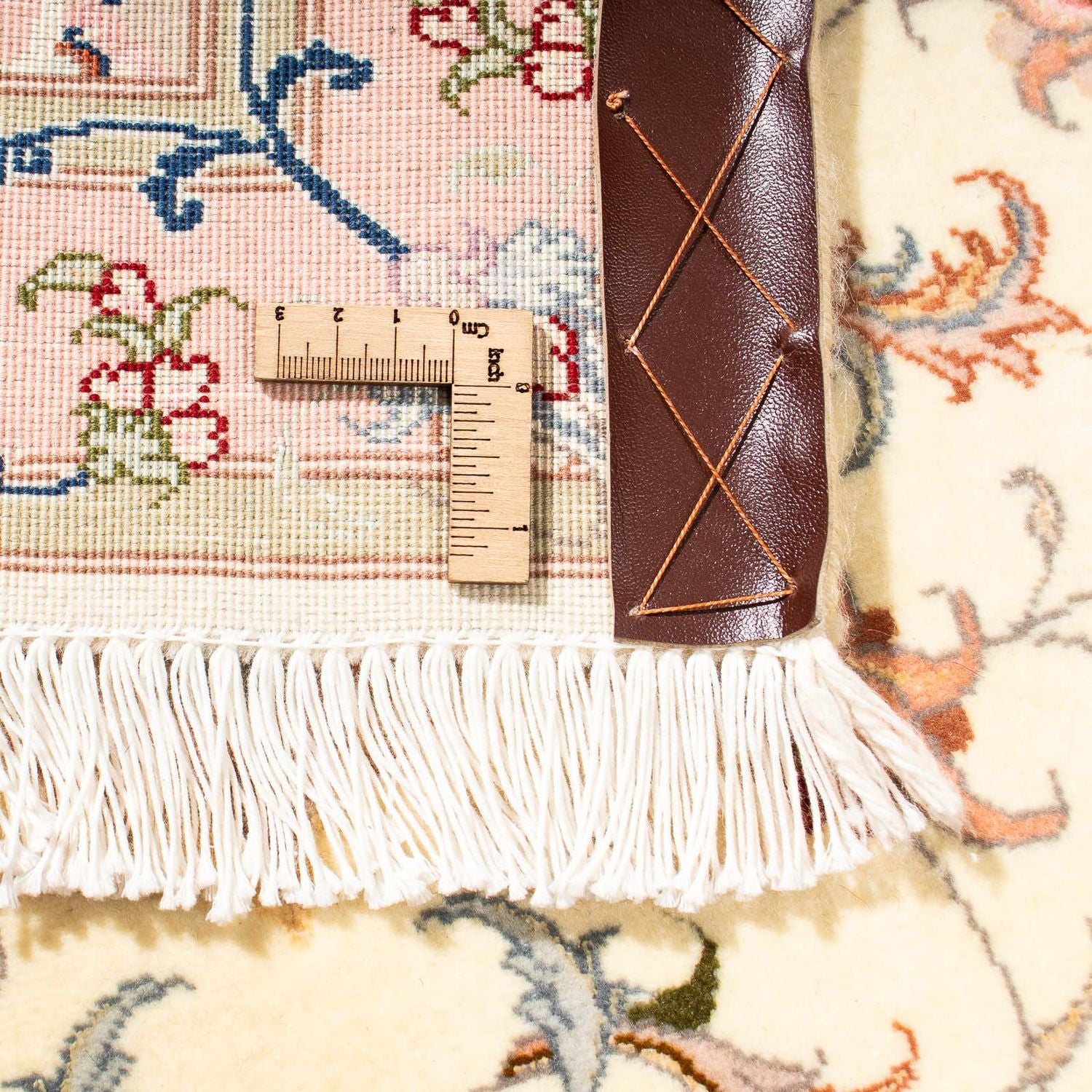 Alfombra de pasillo Alfombra Persa - Tabriz - Real - 300 x 74 cm - beige