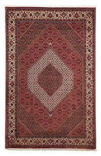 Alfombra persa - Bidjar - 302 x 203 cm - rojo oscuro