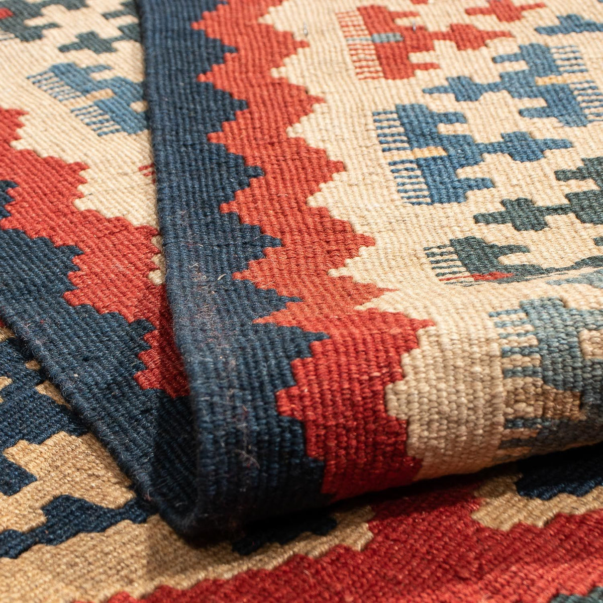 Alfombra Kelim - Oriental - 209 x 154 cm - rojo oscuro
