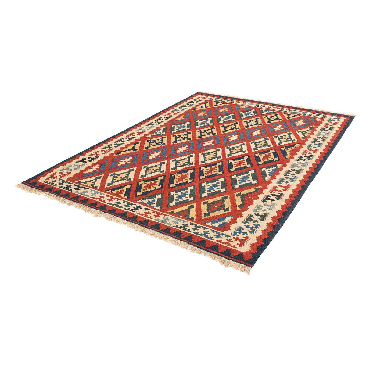 Alfombra Kelim - Oriental - 209 x 154 cm - rojo oscuro