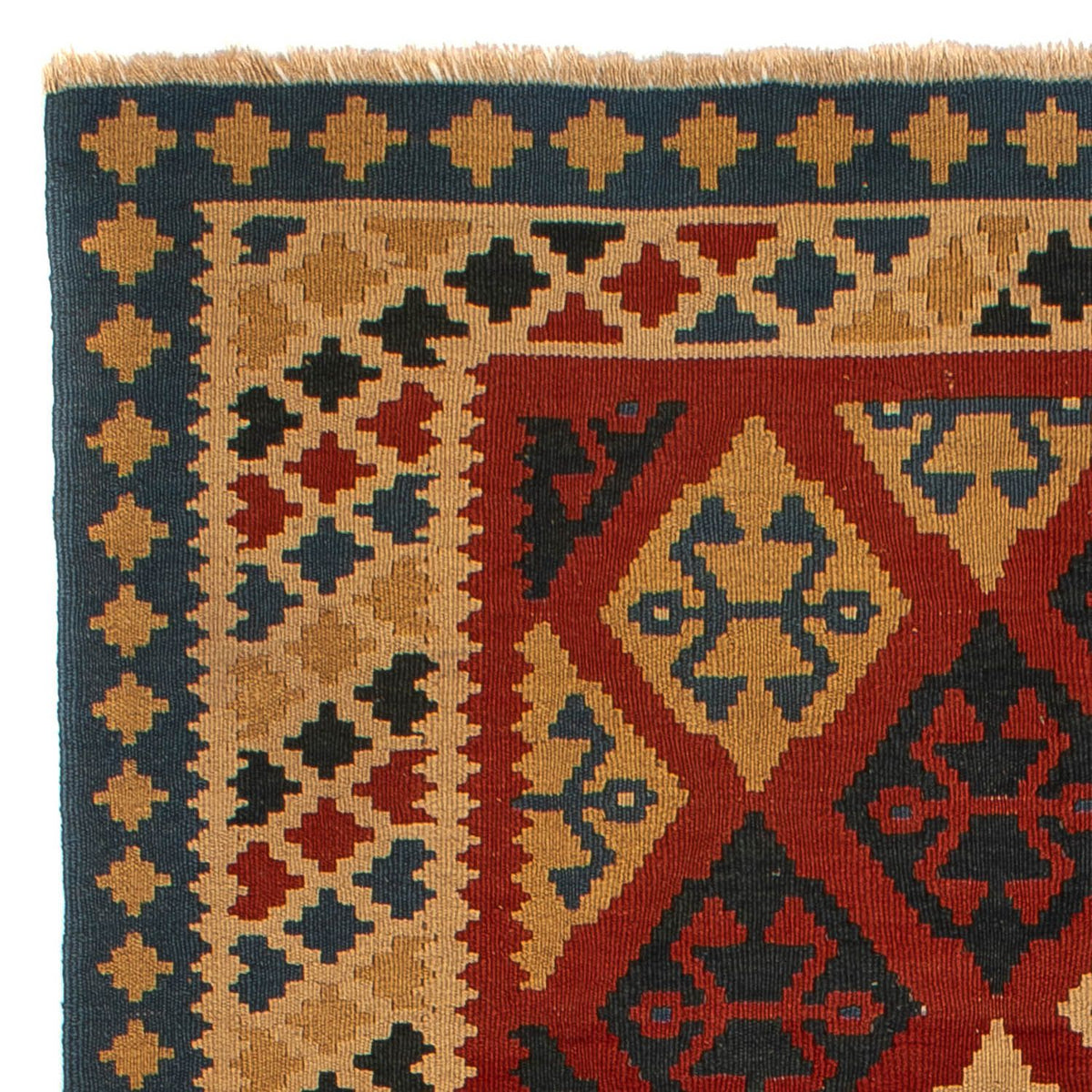 Alfombra Kelim - Oriental - 217 x 142 cm - rojo oscuro